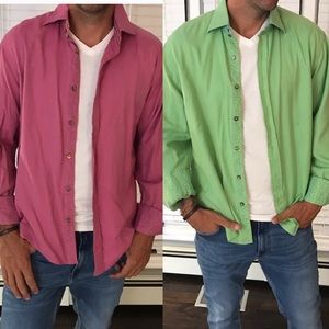 2 Robert Graham button down shirts pink Green med